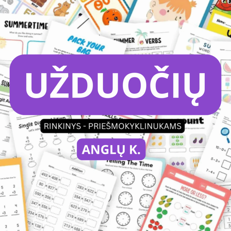 Užduotys vaikams (Anglų k.)